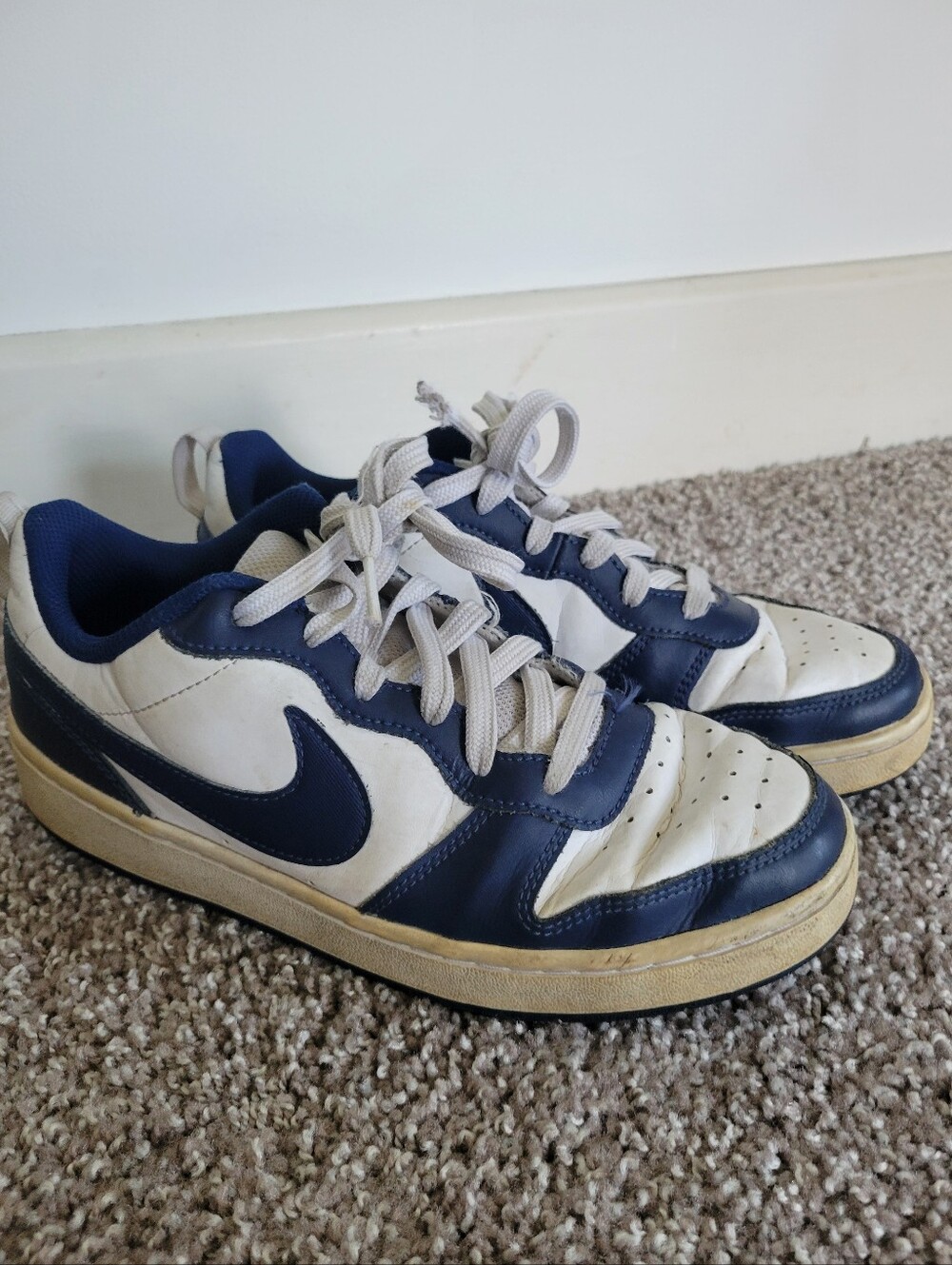 Nike Court Borough Low 2 Size 6Y Womens 7.5 Or 8 Blue White